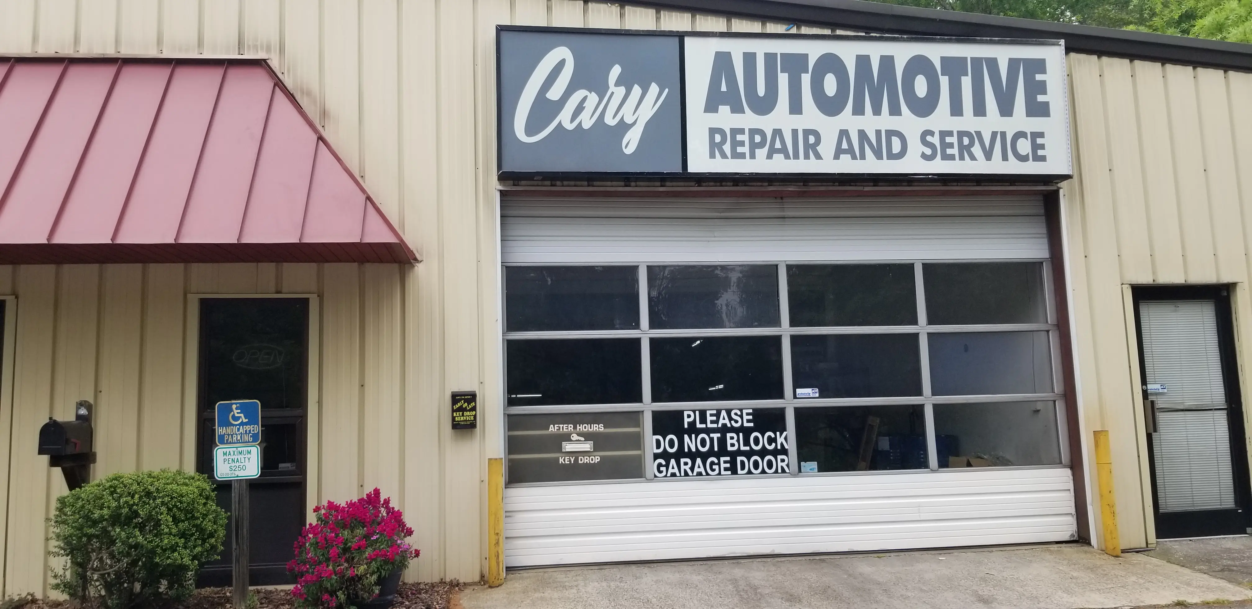 Front of Cary Auto Repair shop